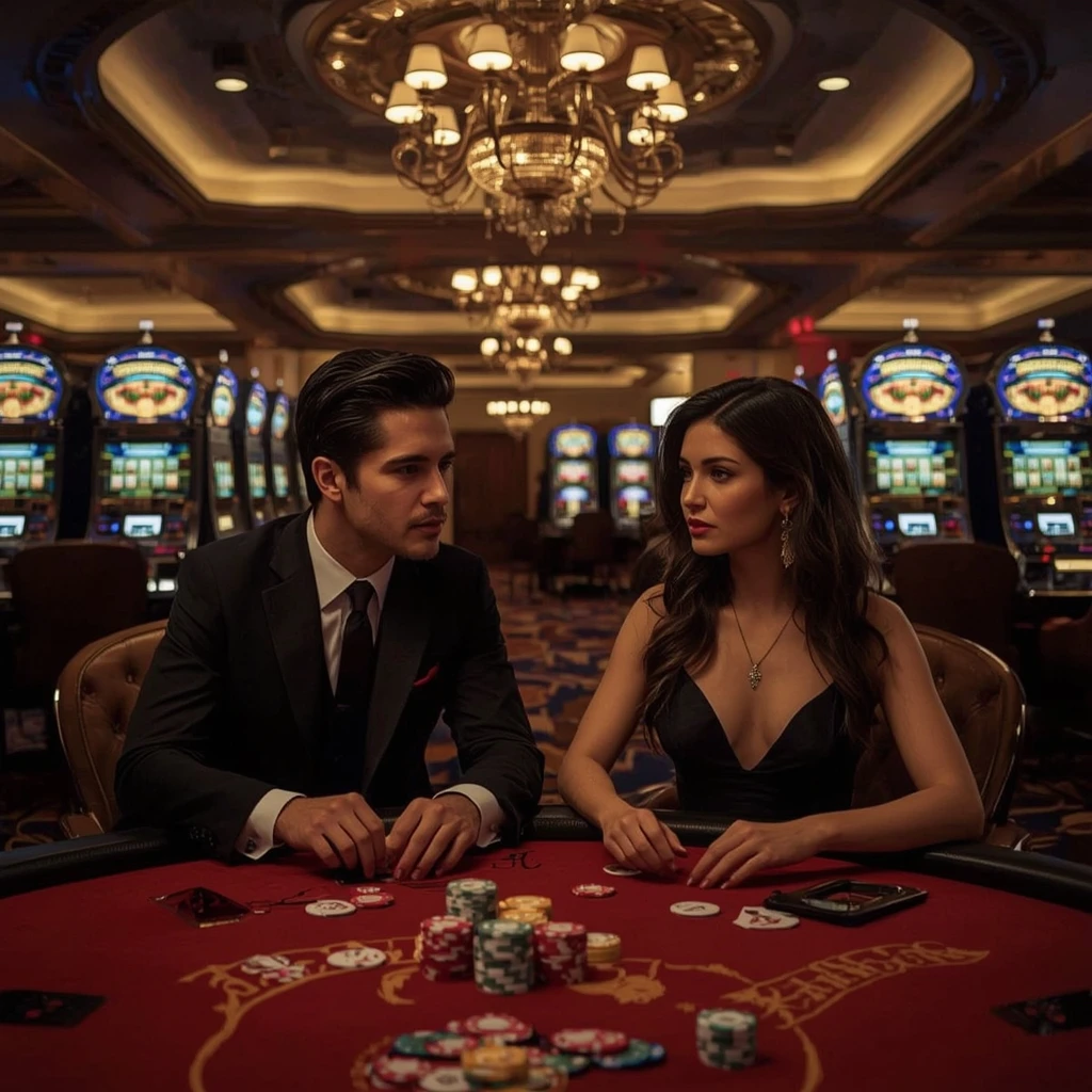 Two poker players at JEETWIN CASINO in India